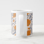 大お洒落花茶色ヴィンテージ ジャンボコーヒーマグカップ (裏面)