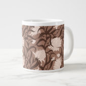 大お洒落花茶色ヴィンテージ ジャンボコーヒーマグカップ (正面右)