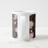 大お洒落花茶色ヴィンテージ ジャンボコーヒーマグカップ (裏面)