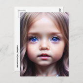 大かわいらし目小さな女の子絵葉書 ポストカード (正面/裏面)