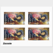 大がまのステッカー 長方形シール (シート)