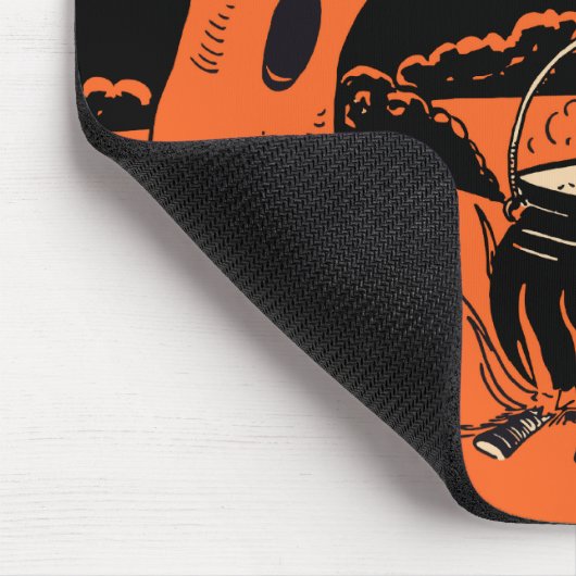 大がまを持つ40年代のヴィンテージのハロウィンの魔法使い マウスパッド (コーナー)