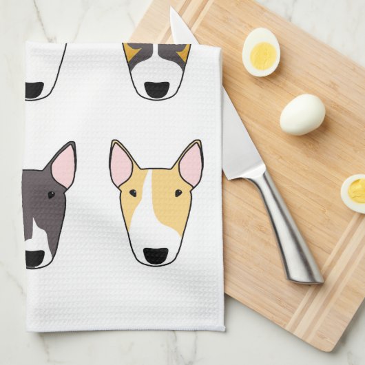 大きいいじめっ子(9匹の犬のデザイン)のふきんの皿の布 キッチンタオル (四つ折り)