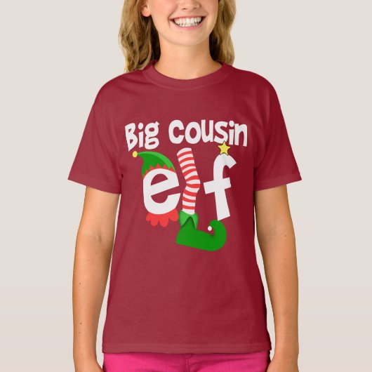 大きいいとこの小妖精や小人のクリスマス Tシャツ (正面)