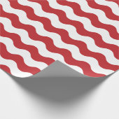 大きいえんじ色および白の波の包装紙 ラッピングペーパー (角)