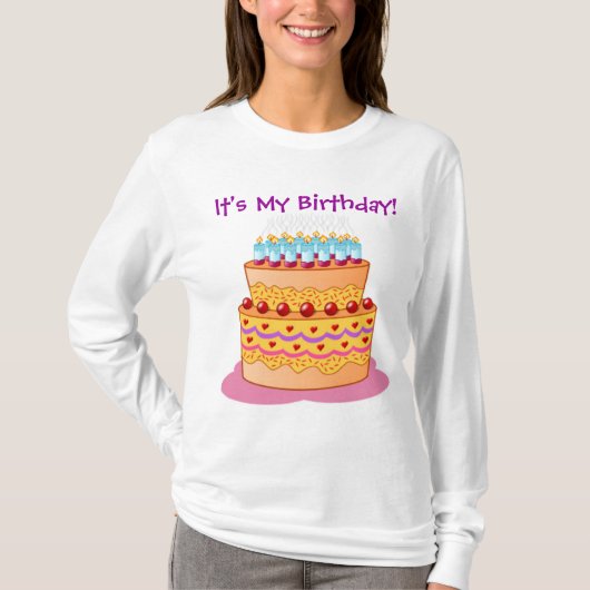 大きいお誕生日ケーキ Tシャツ (正面)