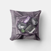 大きいがっしりした紫色ののどによってMojoの宝石で飾られる枕 クッション (正面)