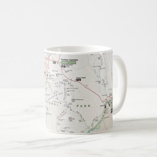 大きいくねり(テキサス州)の地図のマグ コーヒーマグカップ (正面右)