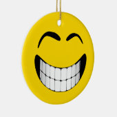 大きいにやにや笑いの顔のオーナメント セラミックオーナメント (右)