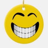 大きいにやにや笑いの顔のオーナメント セラミックオーナメント (裏面)