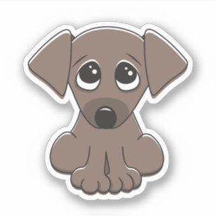 大きいのかわいい小犬は、頼んで注目します シール