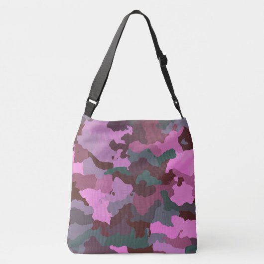 大きいのためのカスタマイズ可能なピンクの迷彩柄 クロスボディバッグ (裏面)