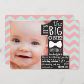 大きいのよ！ファースト誕生日フォト招待状 招待状 (正面/裏面)