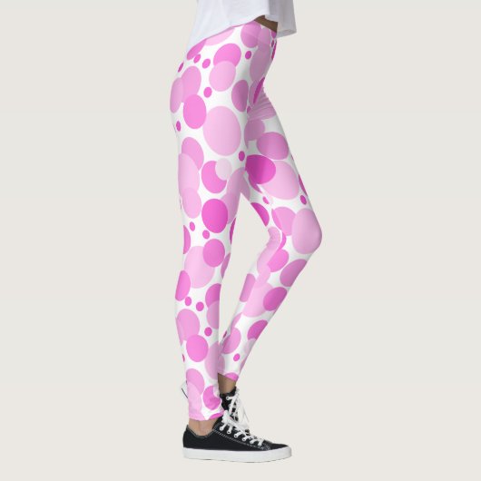 大きいはっきりした可変ピンク水玉模様AH2015 レギンス (右)
