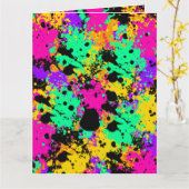 大きいはね飛ばされた挨拶状 カード (黄色い花)