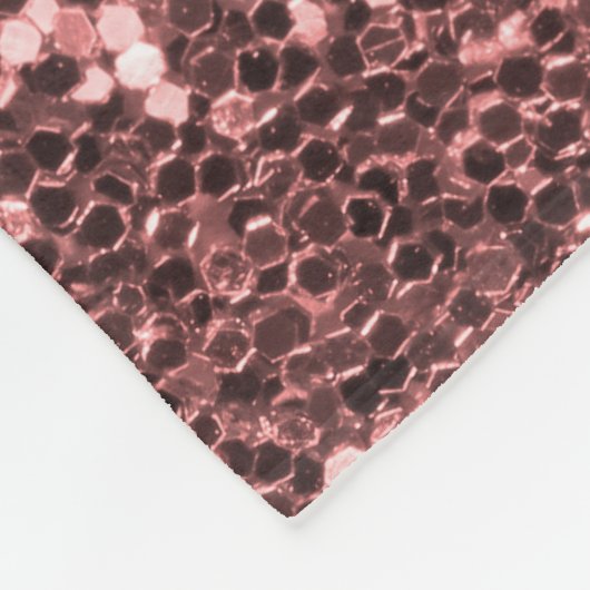 大きいばら色の金ゴールドのフェイクなグリッターおよびダイヤモンド フリースブランケット (角)