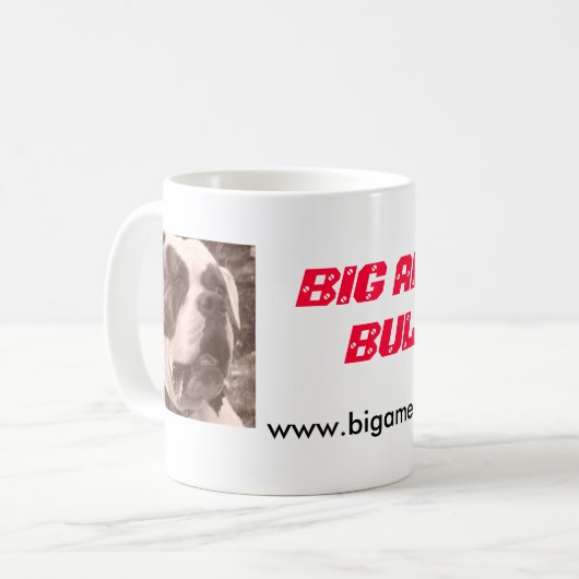 大きいアメリカのブルドッグのマグ コーヒーマグカップ (正面左)