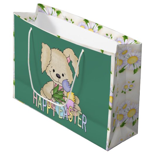 大きいイースターのウサギの休日のギフトバッグ ラージペーパーバッグ (正面アングル)