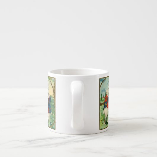 大きいイースターエッグが付いているかわいいイースターのウサギ エスプレッソカップ (裏面)