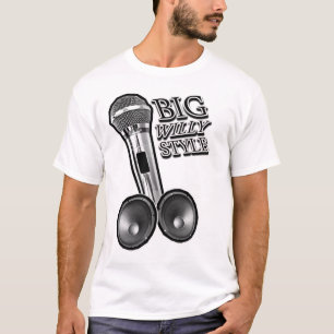 大きいウイリー様式の叩く音のヒップホップのMCの汚れのワイシャツ Tシャツ