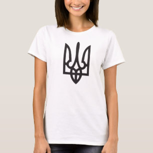大きいウクライナの三叉の矛(Tryzub)のTシャツ Tシャツ