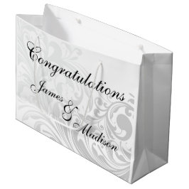 大きいエレガント旋回抱き枕 – シルバー ラージペーパーバッグ