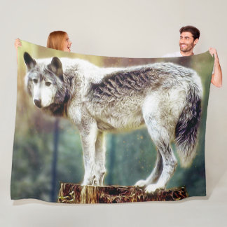 大きいオオカミ毛布(S、M、Lサイズ) フリースブランケット