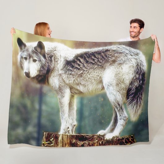 大きいオオカミ毛布(S、M、Lサイズ) フリースブランケット (インサイチュ)