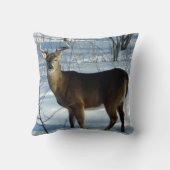 大きいオジロ鹿シカ(冬)の枕 クッション (裏面)