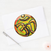 大きいオームのステッカー ラウンドシール (封筒)