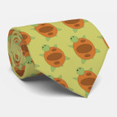 大きいカメのタイ(カーキ色の緑) ネクタイ (ロール)