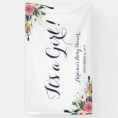 大きいカラフルな花のベビーシャワーの旗 横断幕 (縦)