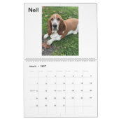 大きいカレンダー（2ページ）、白 カレンダー (3月 2027)