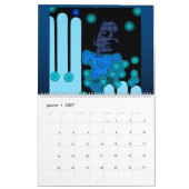 大きいカレンダー（2ページ）、白 カレンダー (1月 2027)