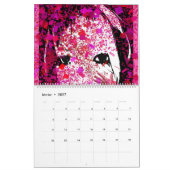 大きいカレンダー（2ページ）、白 カレンダー (2月 2027)