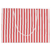 大きいキャンディ・ケーンのストライプなギフトバッグ-光沢のある ラージペーパーバッグ (裏面)