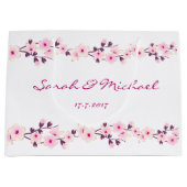 大きいギフトバッグを結婚する花の桜 ラージペーパーバッグ (正面)