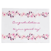 大きいギフトバッグを結婚する花の桜 ラージペーパーバッグ (裏面)