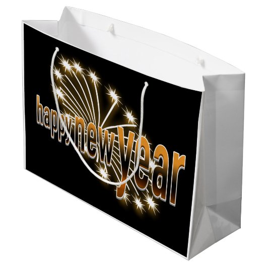 大きいギフトバッグ明けましておめでとうの ラージペーパーバッグ (裏面アングル)