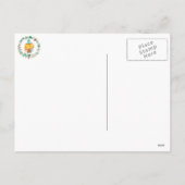 大きいギフト用の箱の郵便はがきを持つかわいいクリスマス猫 シーズンポストカード (裏面)