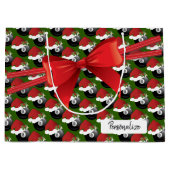 大きいクリスマスのビリヤード8の球パターン- ラージペーパーバッグ (正面)