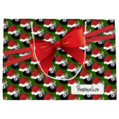 大きいクリスマスのビリヤード8の球パターン- ラージペーパーバッグ (裏面)