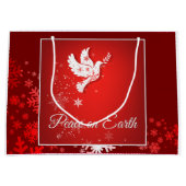 大きいクリスマスの平和ギフトバッグ ラージペーパーバッグ (正面)