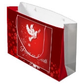 大きいクリスマスの平和ギフトバッグ ラージペーパーバッグ (裏面アングル)