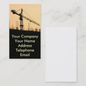 大きいクレーンが付いている建築現場 名刺 (正面/裏面)