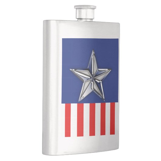 大きいクロムはお祝い色の銀製の星を好みます フラスク (右)