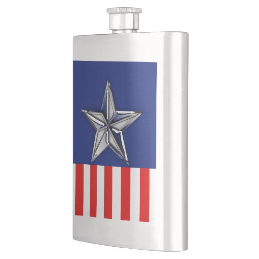 大きいクロムはお祝い色の銀製の星を好みます フラスク (左)