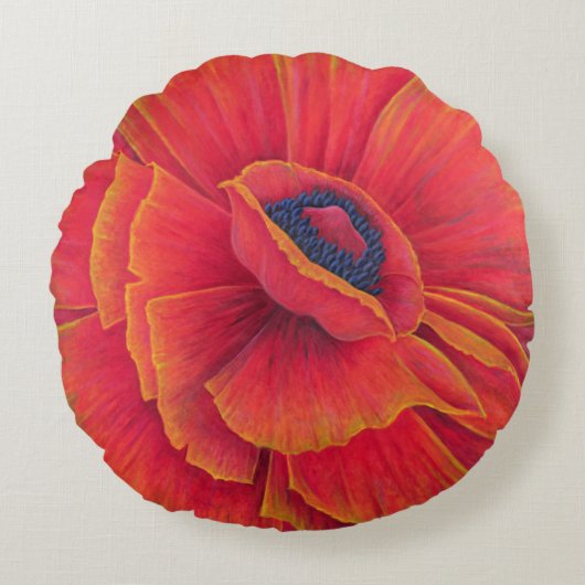 大きいケシ2003年 ラウンドクッション (正面)