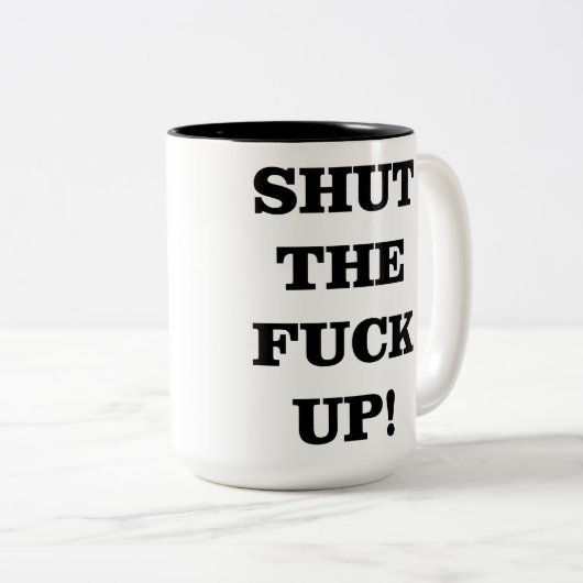 大きいコップはのオフィスのユーモアの上のFを締めました ツートーンマグカップ (正面右)