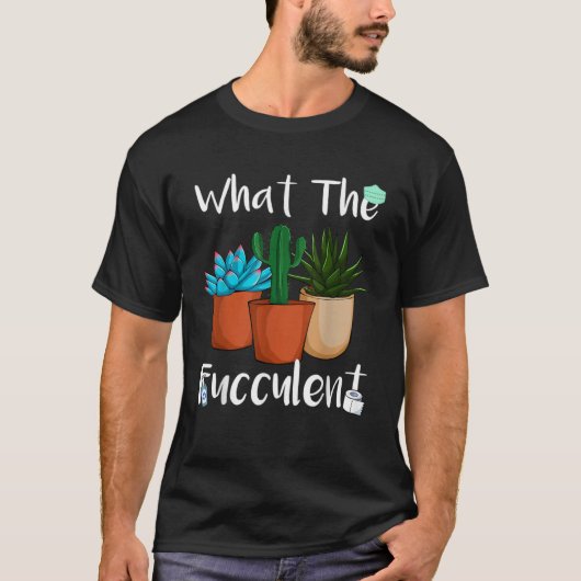 大きいサイズの男性用サボテン Tシャツ (正面)